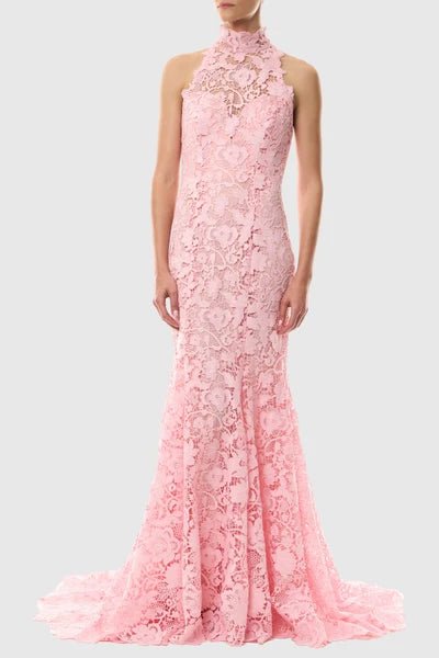 Blush Lace Mermaid GownEvening DressesPinkS(2)Luxe Lane