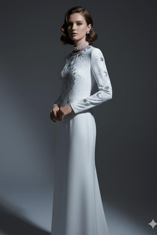 Celestial Grace Gown – White Maxi Formal by Luxe Lane | heath gown from Luxe Lane | SKU: | Barcode: | Options: White S | Celestial Grace Gown – White Maxi Formal