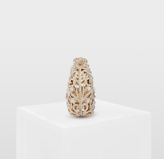 Crystal Beaded Evening Clutch Bag by CJ | 0 from Luxe Lane | SKU: CJBHNSNS09820-Sliver | Barcode: | Options: Sliver | Crystal Beaded Evening Clutch Bag