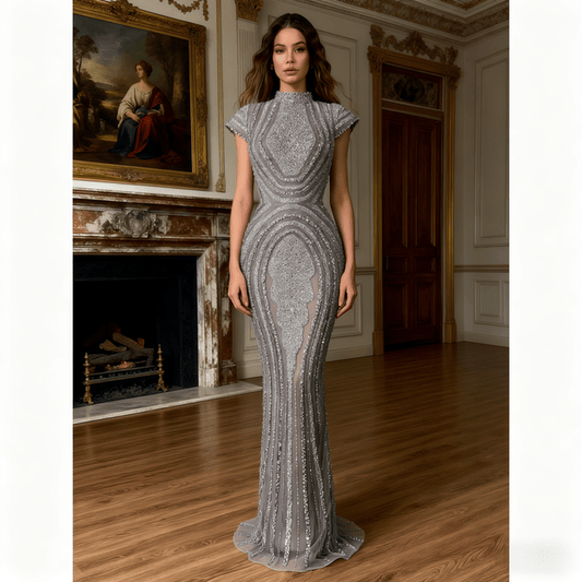 Floor - Length Bodycon Evening Dresses coming soongray nude2(UK 6)Luxe Lane