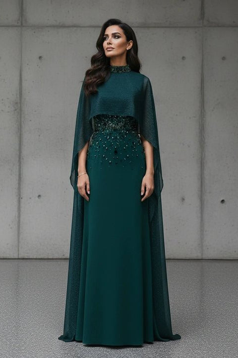 Emerald Crystal Mermaid Evening Gown | Jancember Green / 8(UK 12) Emerald Crystal Mermaid Evening Gown | Jancember Green / 8(UK 12)