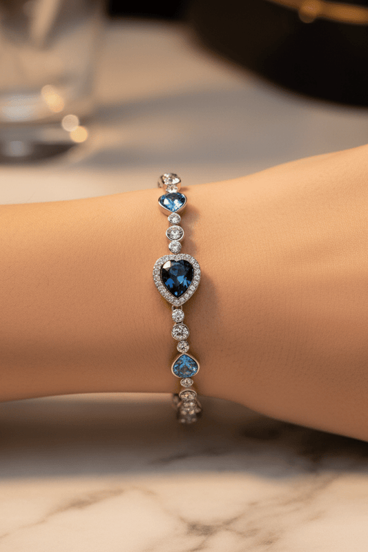 Ocean Heart Necklace & Earring Set by CJ | 0 from Luxe Lane | SKU: CJLX143524601AZ | Barcode: | Options: Bracelet & Earrings Set | Ocean Heart Necklace & Earring Set