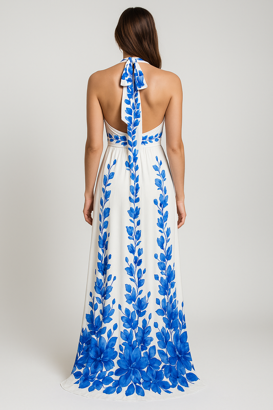 Amara Floral Halter Maxi Dress