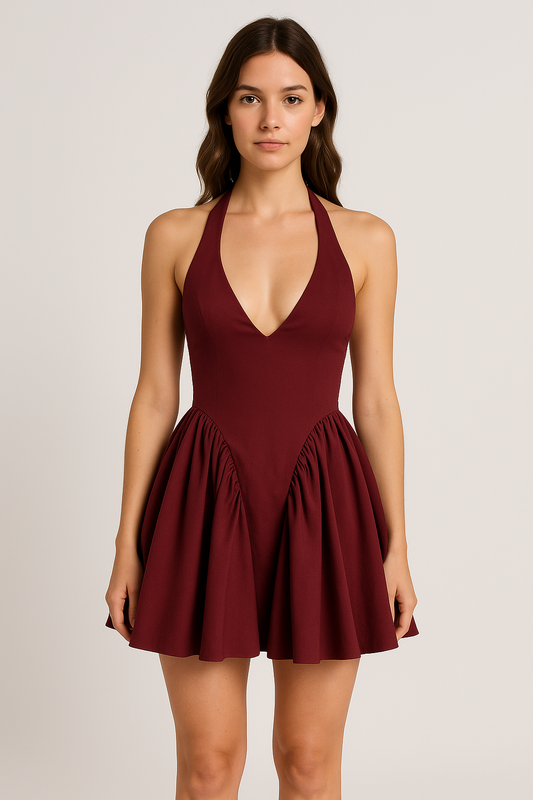 Vivienne Halter Puff Mini Dress
