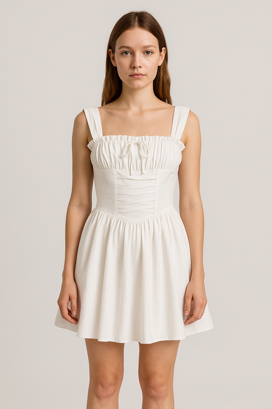 Backless Floral Corset Mini Dress
