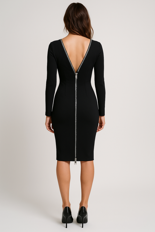 Seraphine Crystal Backless Midi Dress