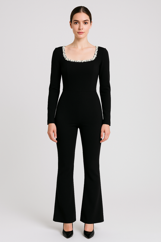 Selena Velvet Rhinestone Jumpsuit