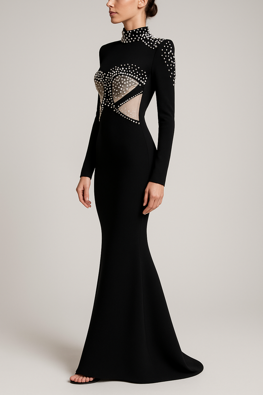 Marcelle Pearl-Embellished Mermaid Gown