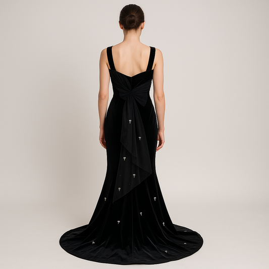 Seraphina Velvet Beaded Mermaid Gown