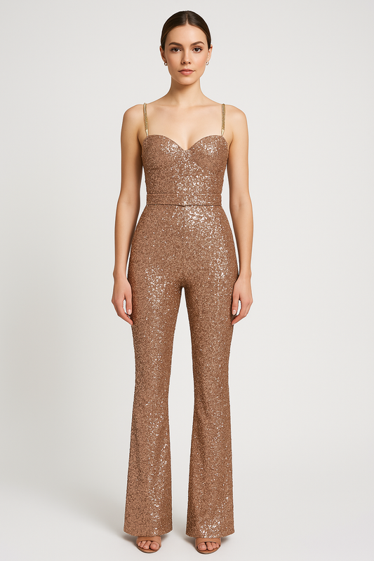 Aurelia Sequin Spaghetti Strap Jumpsuit