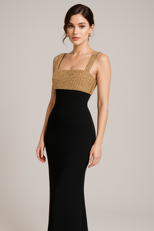 Noir Lumière Embellished Maxi Gown