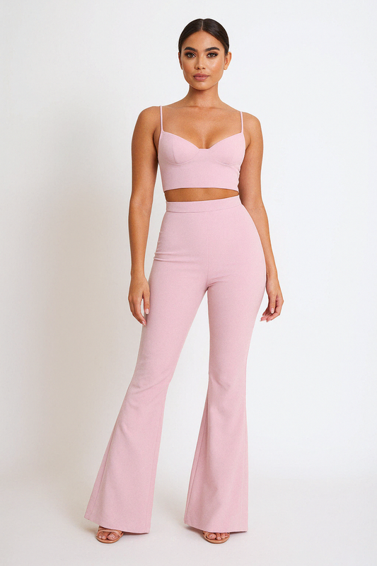 Cleo V-Neck Crop Top & Trouser Set