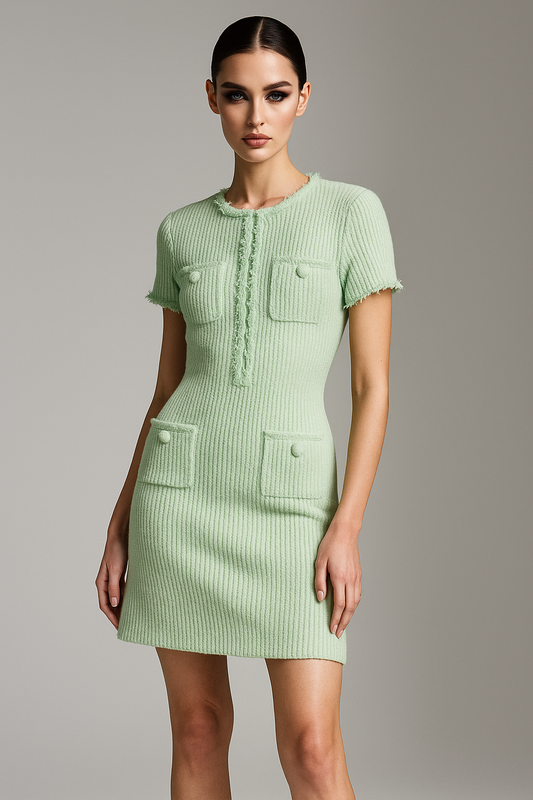 Rosa Lumière Pearl Tweed Dress