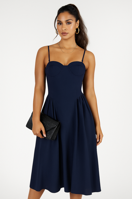 Aria Corset Flare Maxi Dress