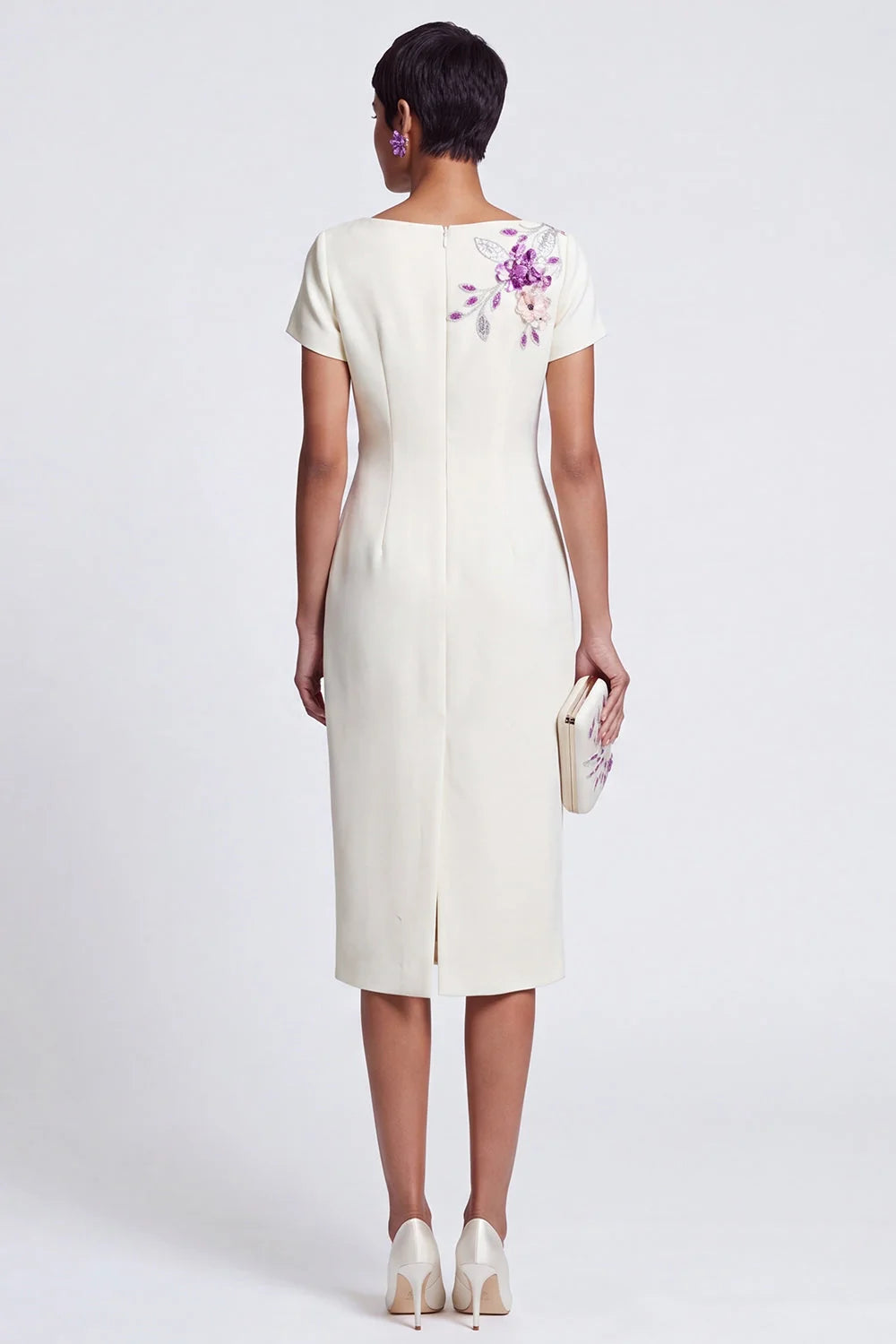 Ivory Bloom Embellished Midi Dress