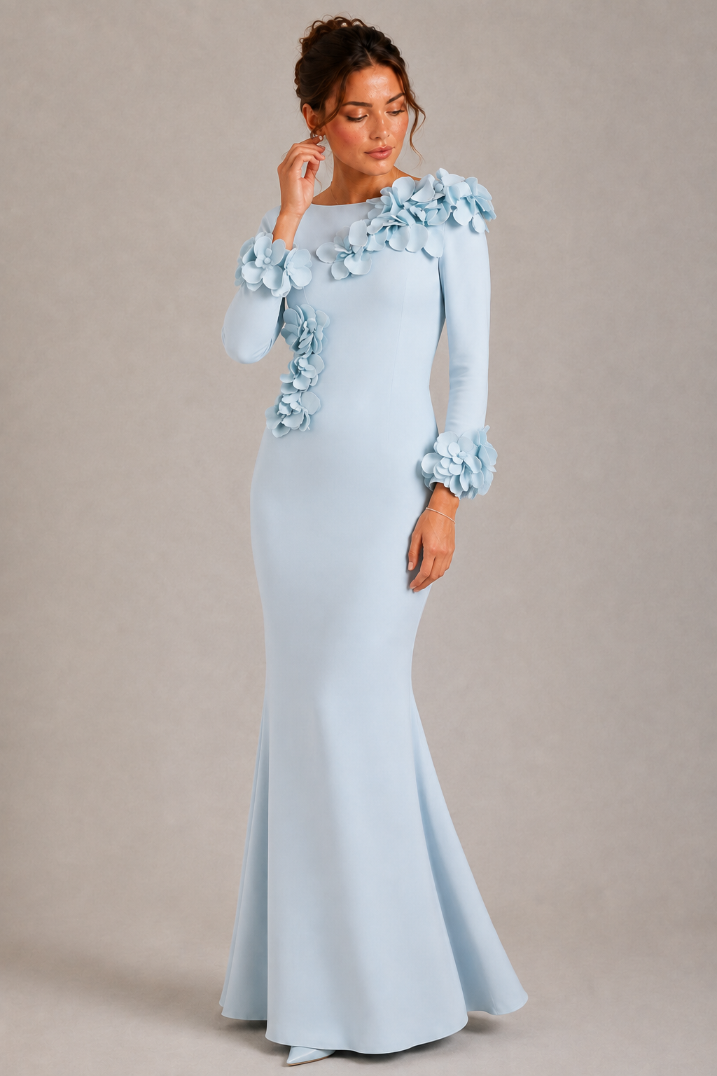 Celestia 3D Floral Maxi Gown