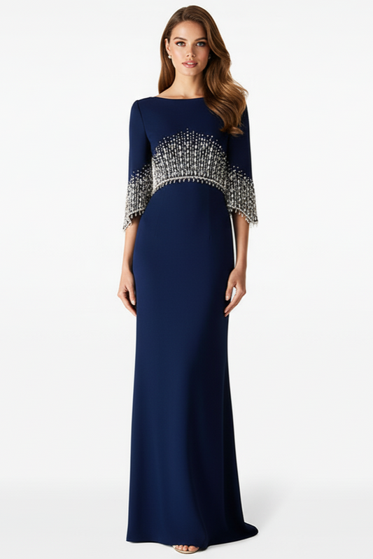 Marseille Beaded Diamond Evening Gown