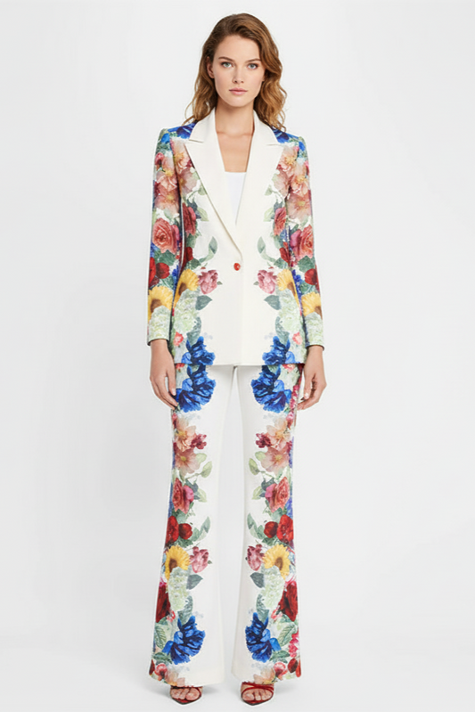 Juliette Bloom Floral Blazer & Wide-Leg Trouser Set