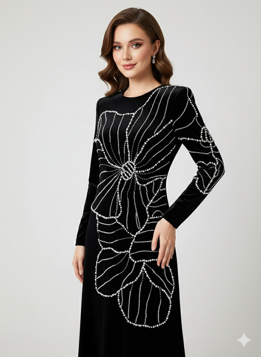 Diamara Beaded Diamond Formal Gown