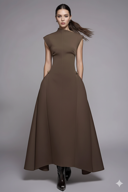 Aurelia Asymmetrical Collar Gown