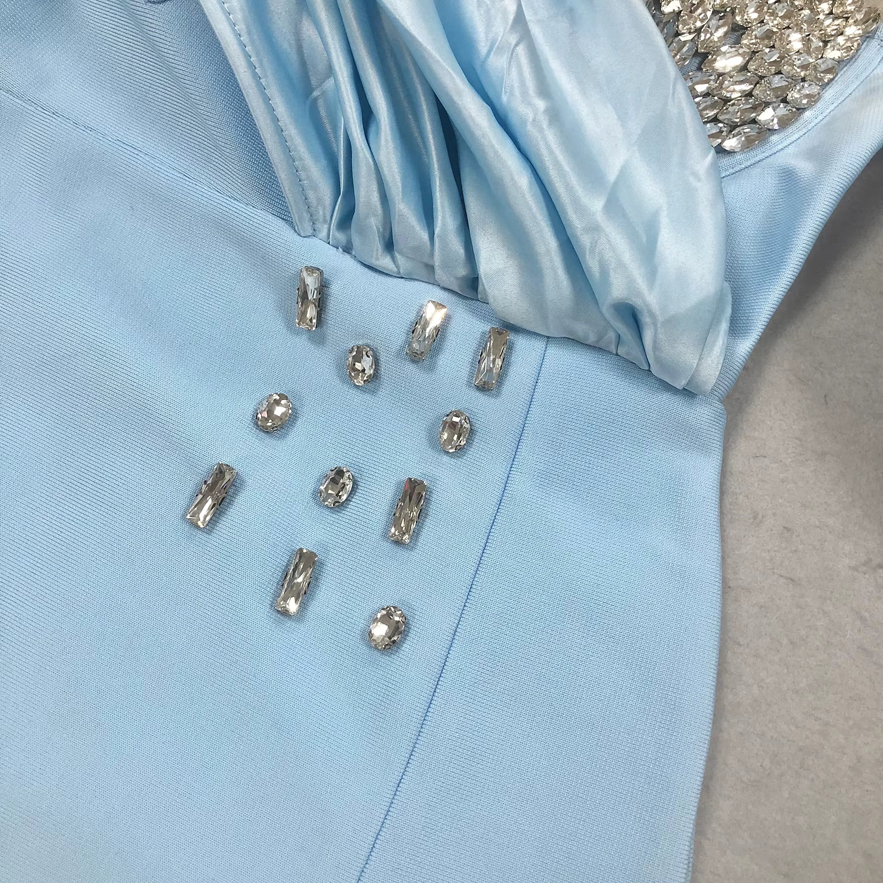 Delphine Off-Shoulder Rhinestone Gown