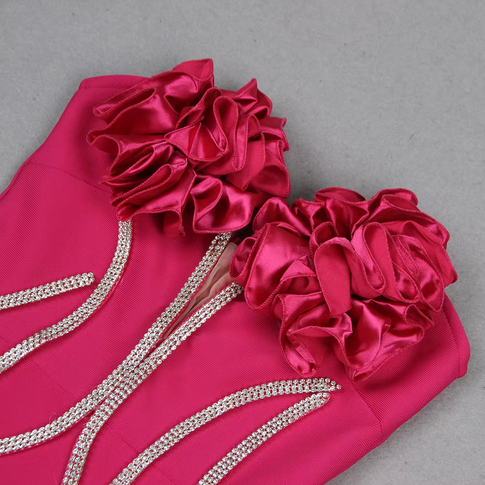 Rhinestone Chain Off-Shoulder Mermaid Evening Dress