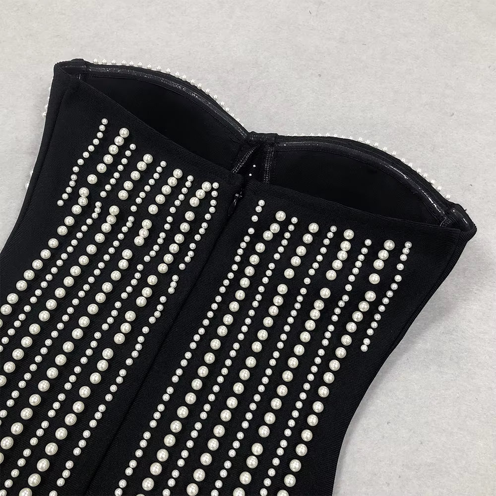 Aurora Pearl Tassel Bandage Dress