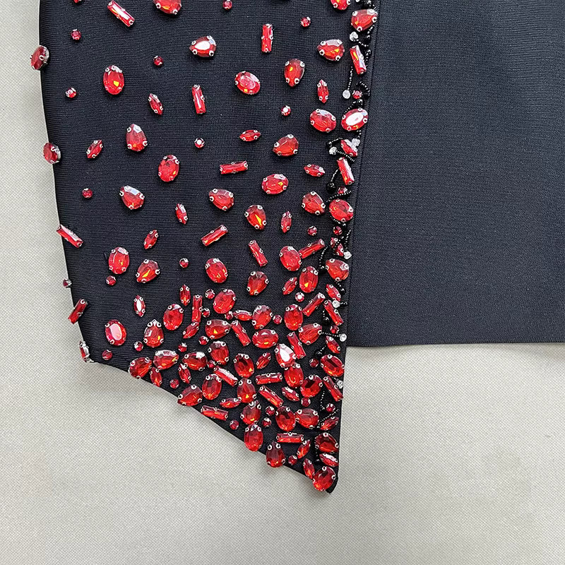 Beaded Long Sleeve Midi Dress