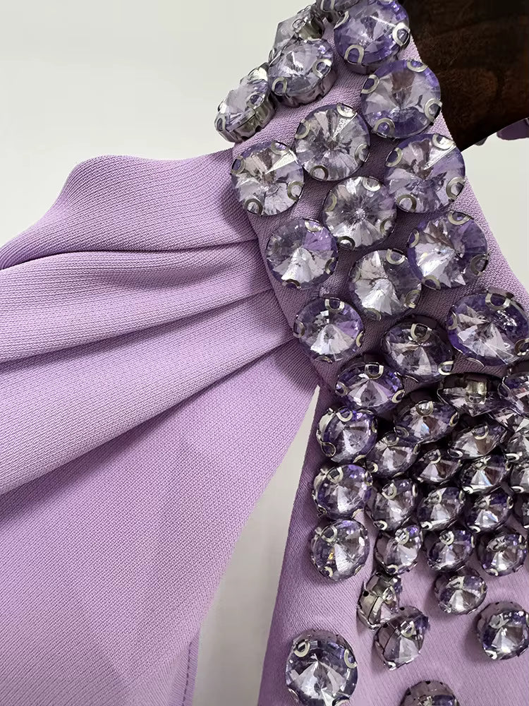 Seraphine Crystal Halter Cape Gown