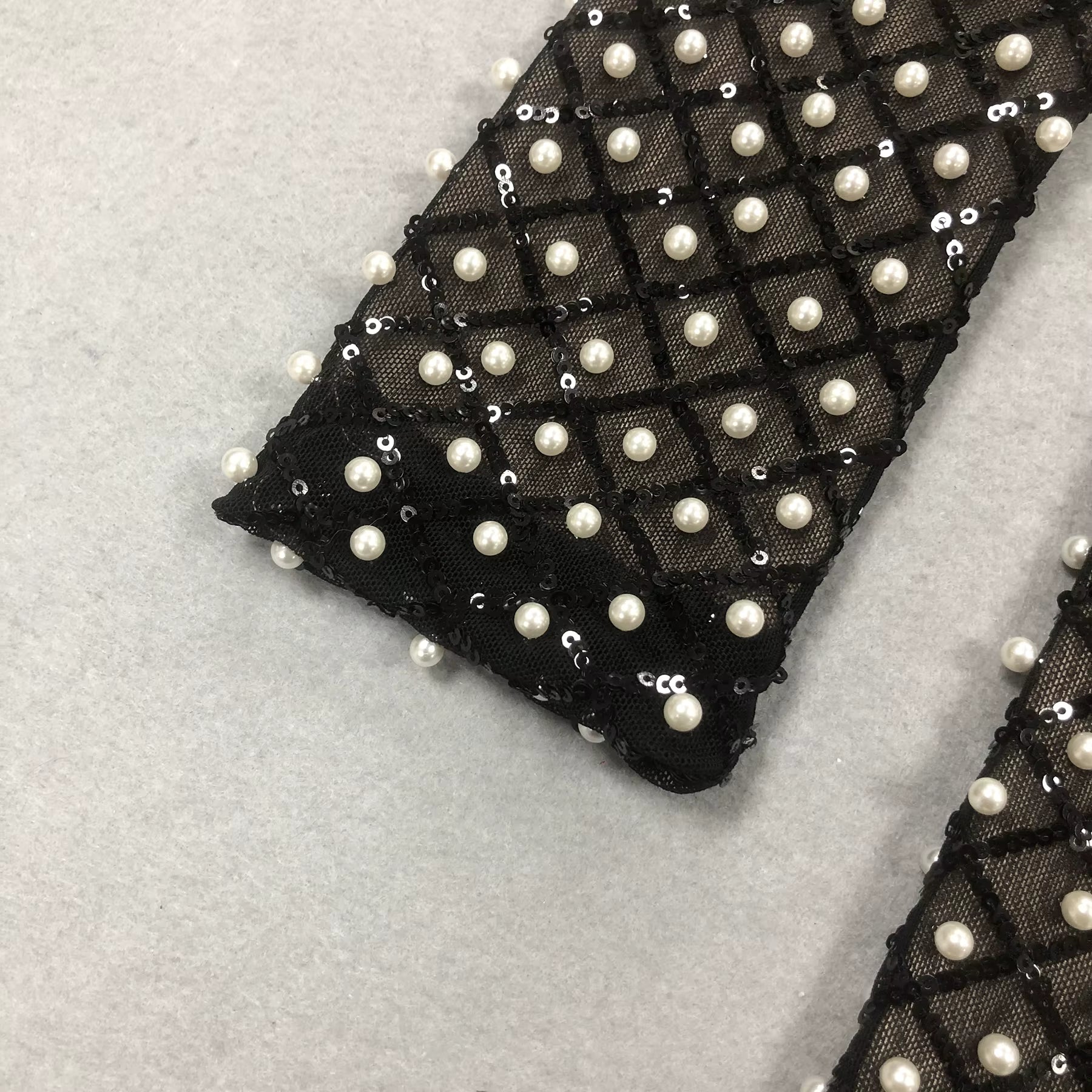 Pearl Sequin Cut-Out Mini Dress