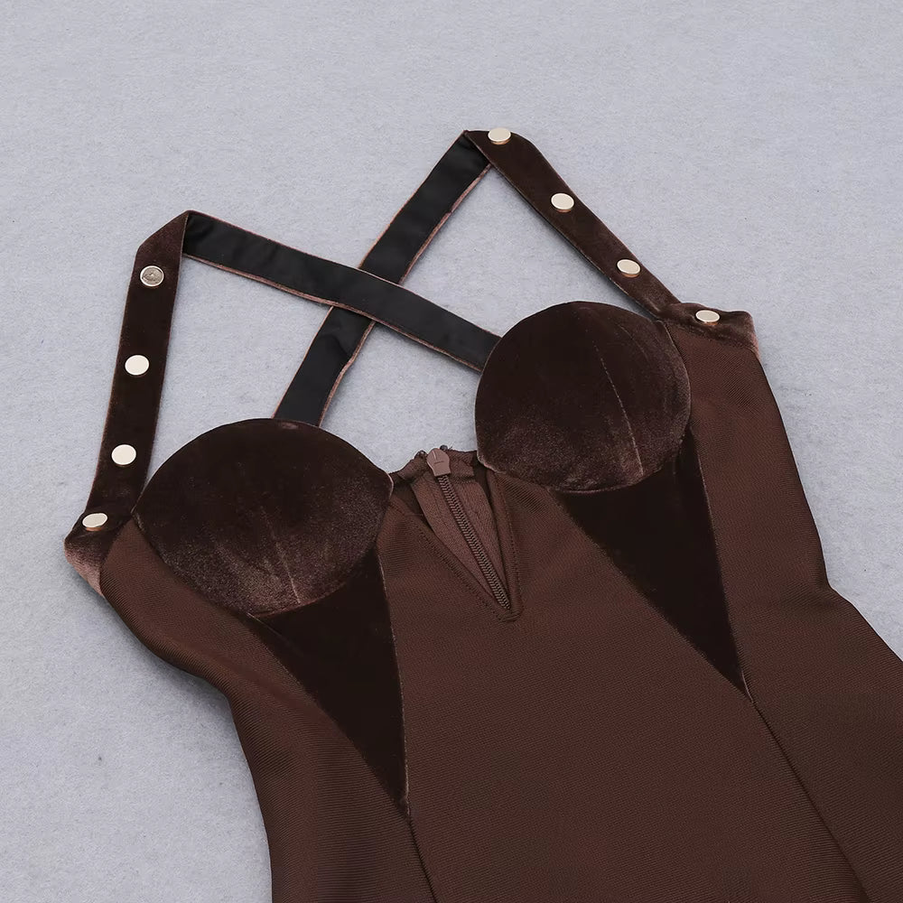 Mirella V-Neck Split Bandage Dress