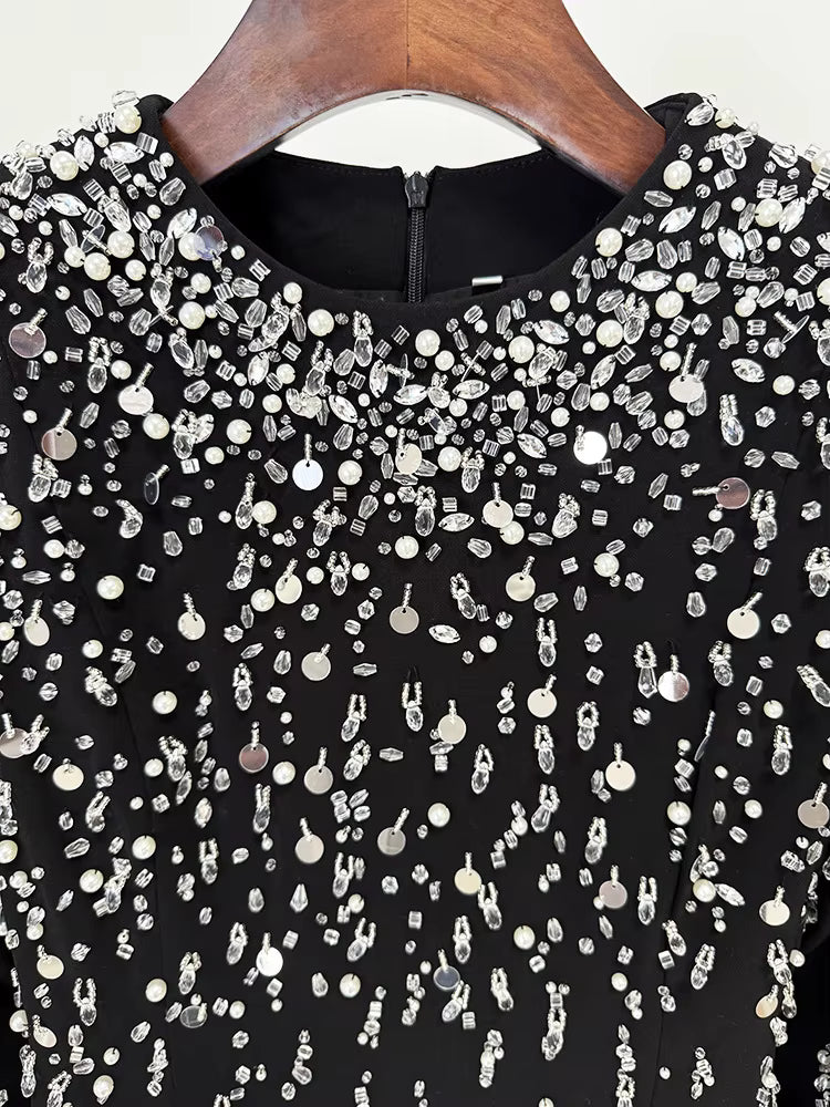 Amarise Beaded Sequin Evening Gown