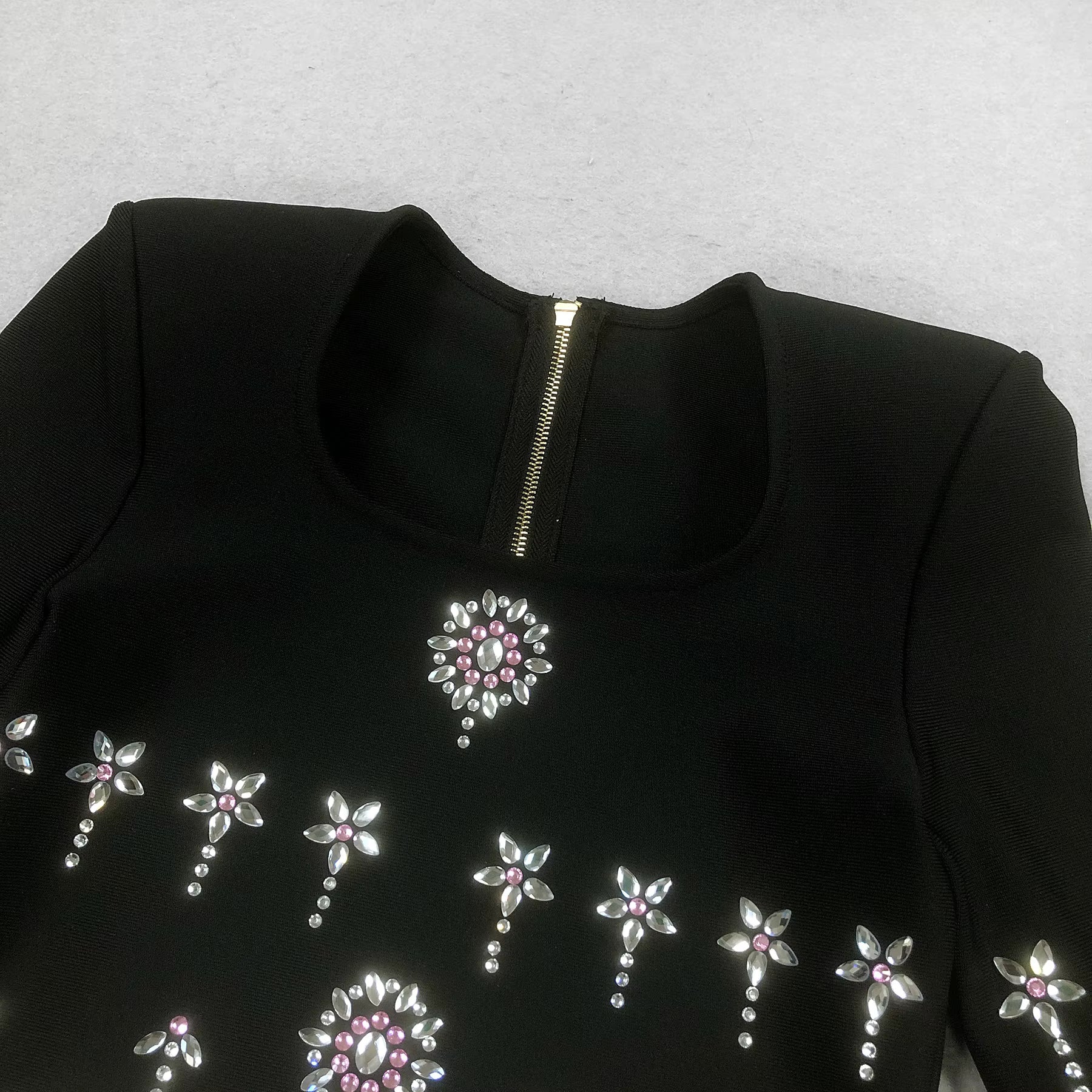 Elaris Black Rhinestone Two-Piece Set