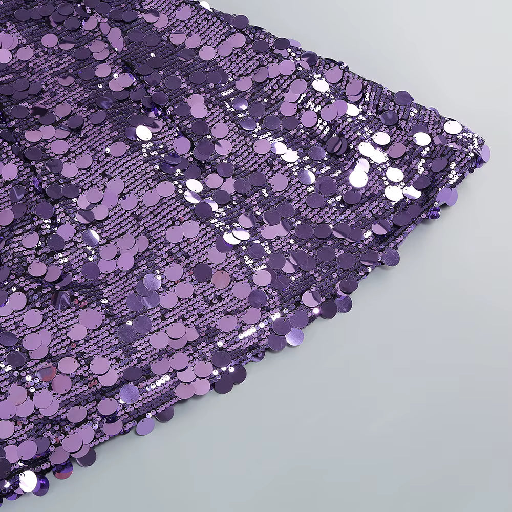 Sequin Spaghetti Strap Bodycon Mini Party Dress+