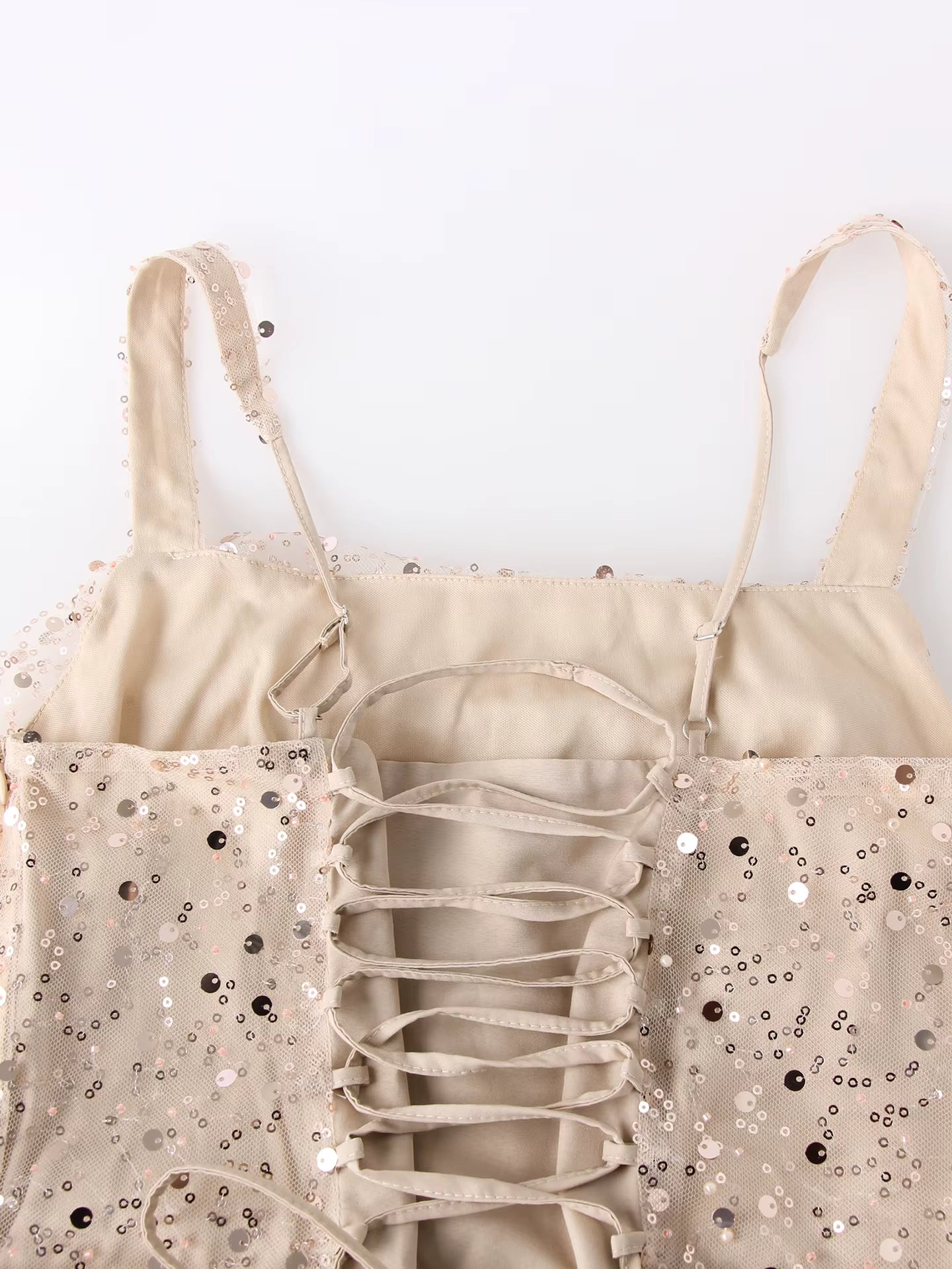 Sequin Square-Neck Sleeveless Bodycon Maxi Evening Dress