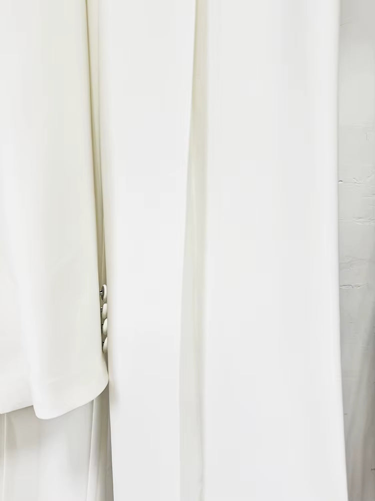 Valeria White Beaded Suit Set