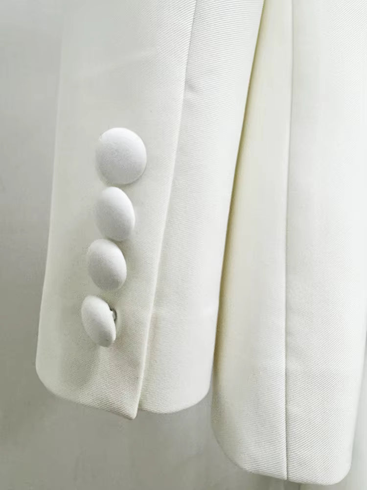 Valeria White Beaded Suit Set