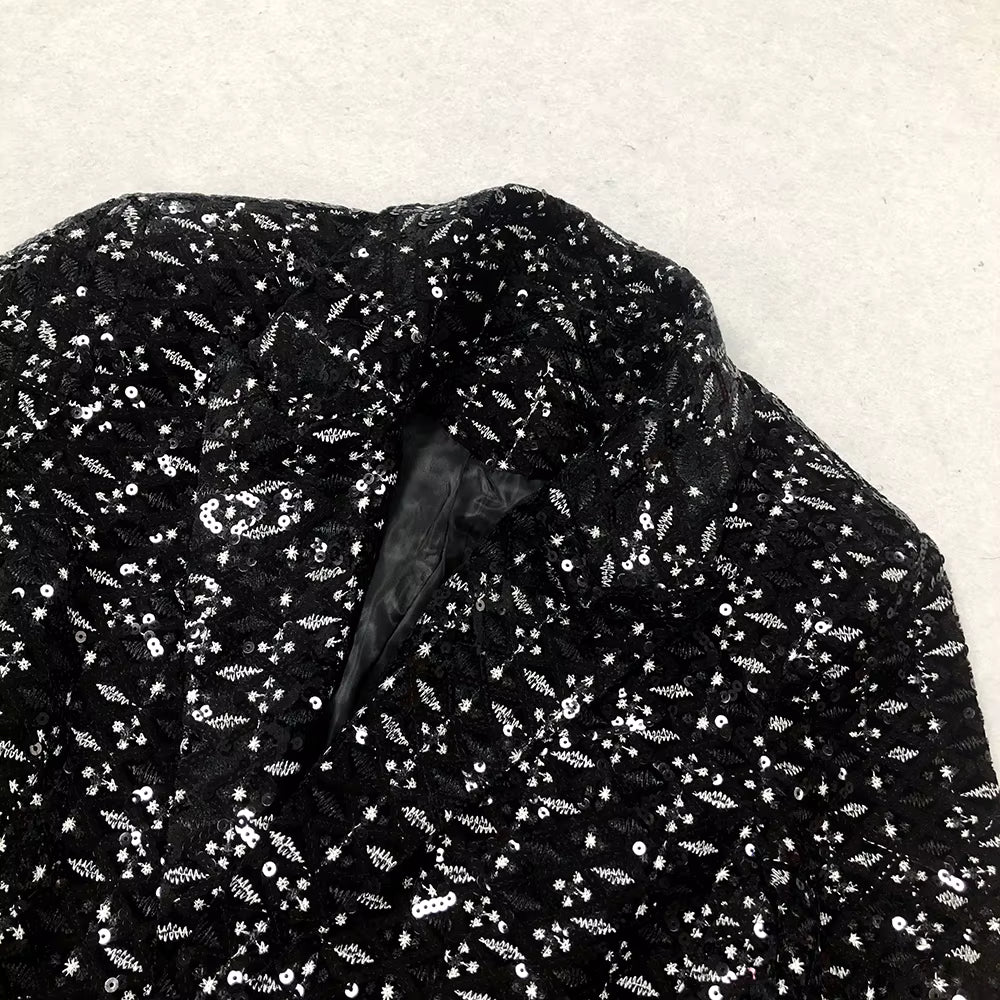 Sequin Velvet Blazer and Pant Set