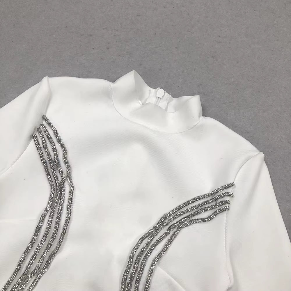 Rhinestone Bandage Evening Dress