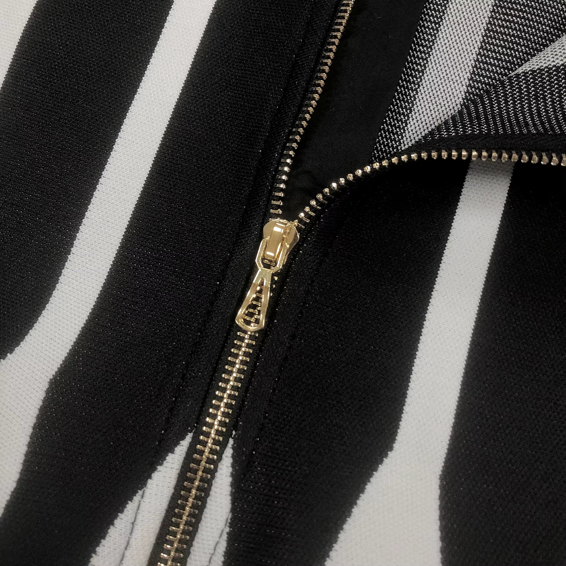 Aria Monochrome Halter Striped Mini Dress