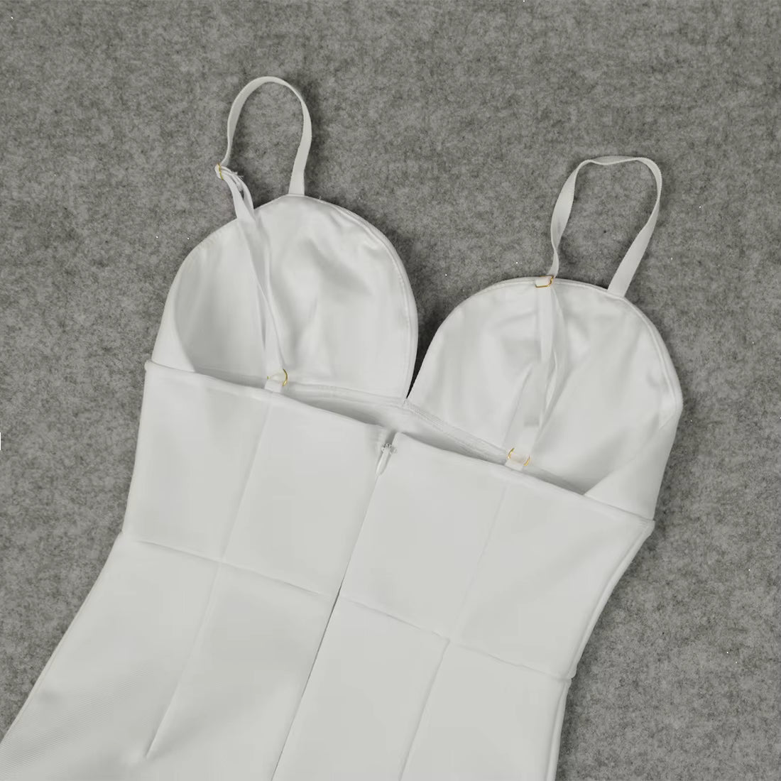 Averie Halter High-Slit Bandage Maxi Dress BACK WHITE