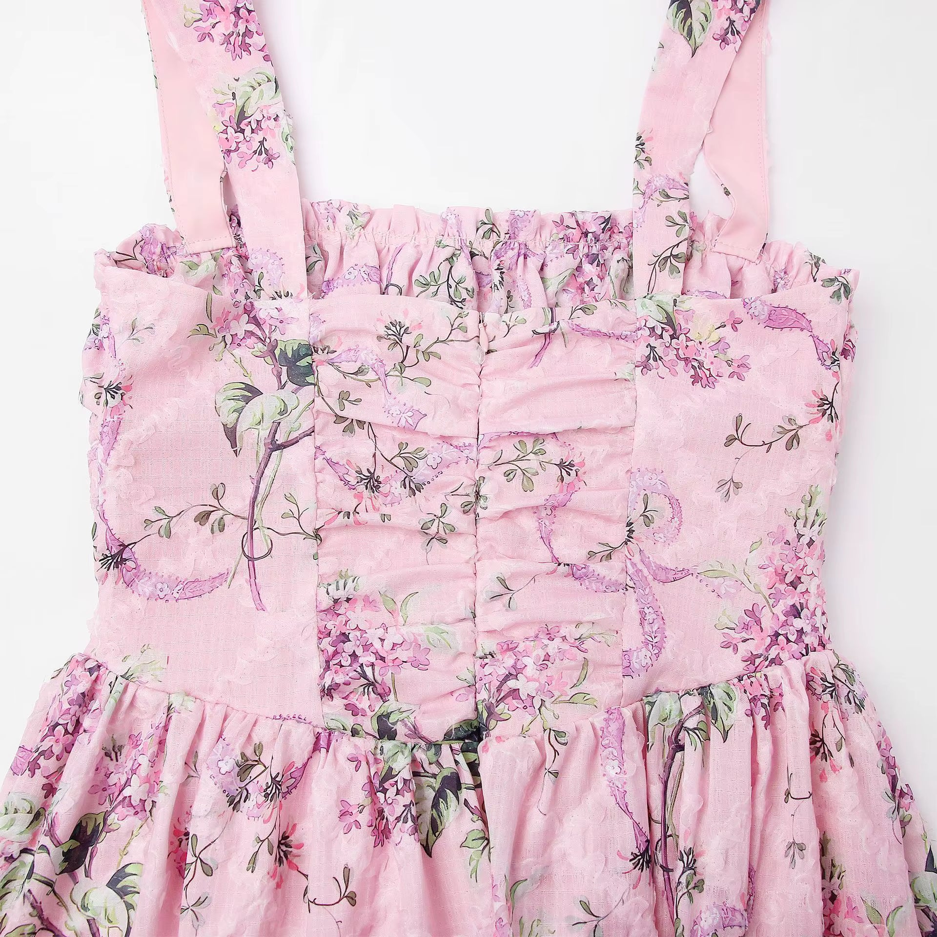 Ruched Floral Mini Dress