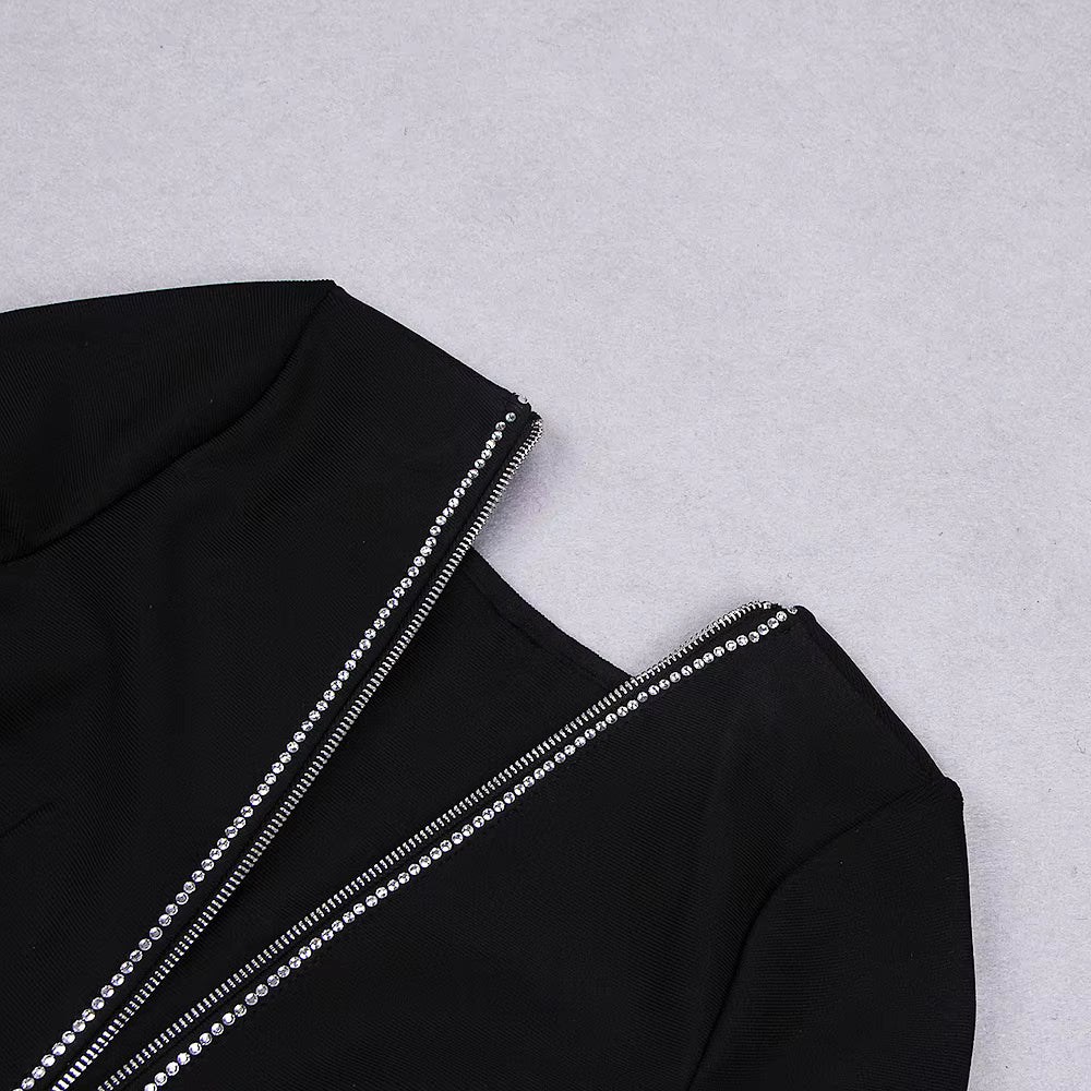 Seraphine Crystal Backless Midi Dress