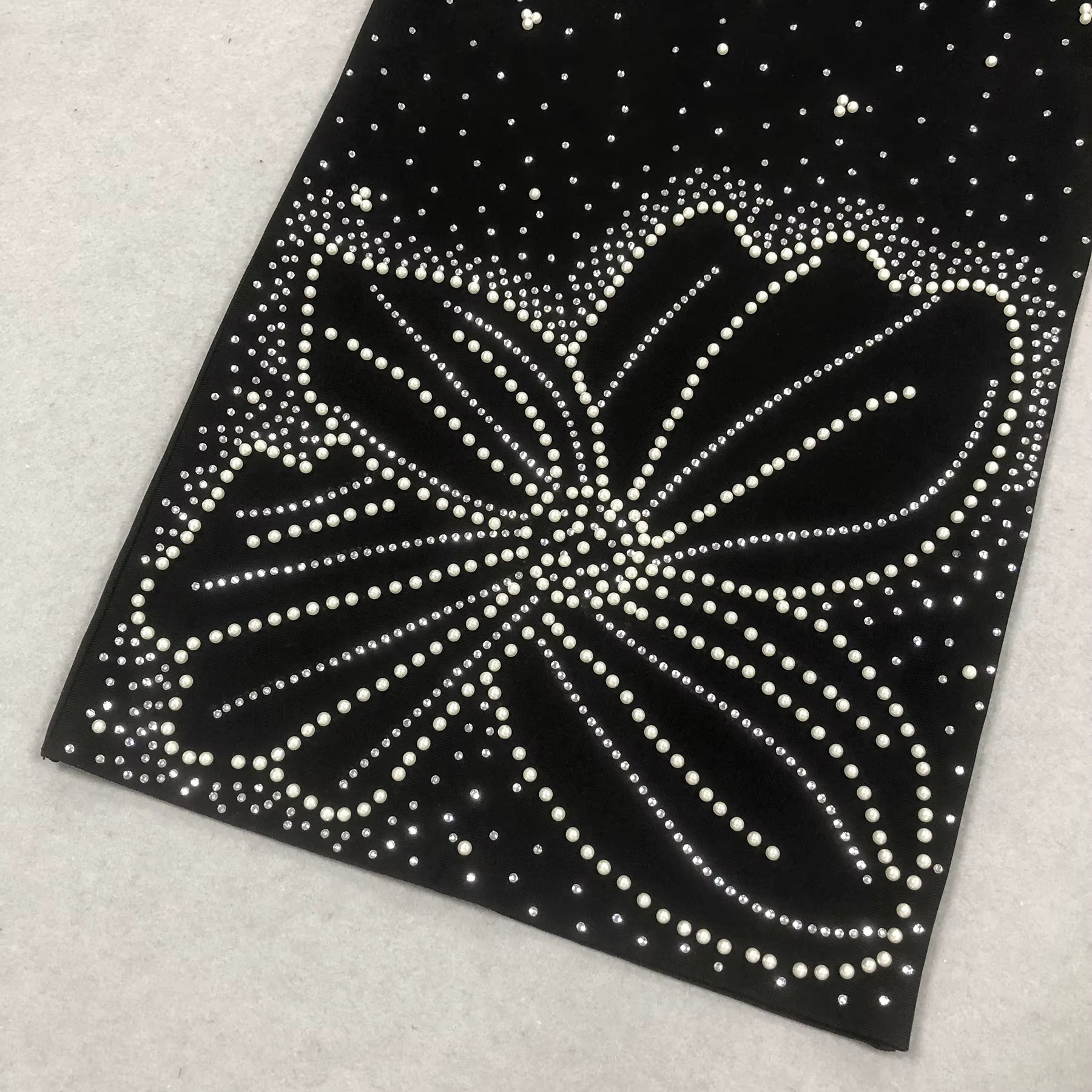 Aurora Off-Shoulder Pearl & Rhinestone Maxi Gown