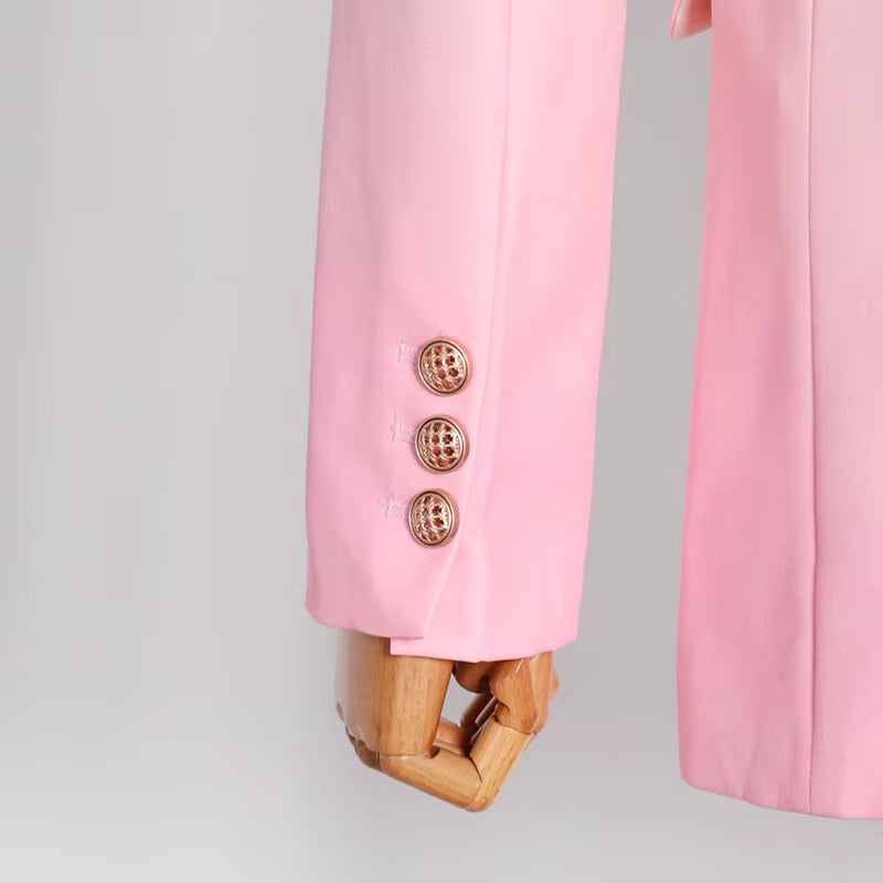 Pink Tailored Women’s Business Blazer Suit