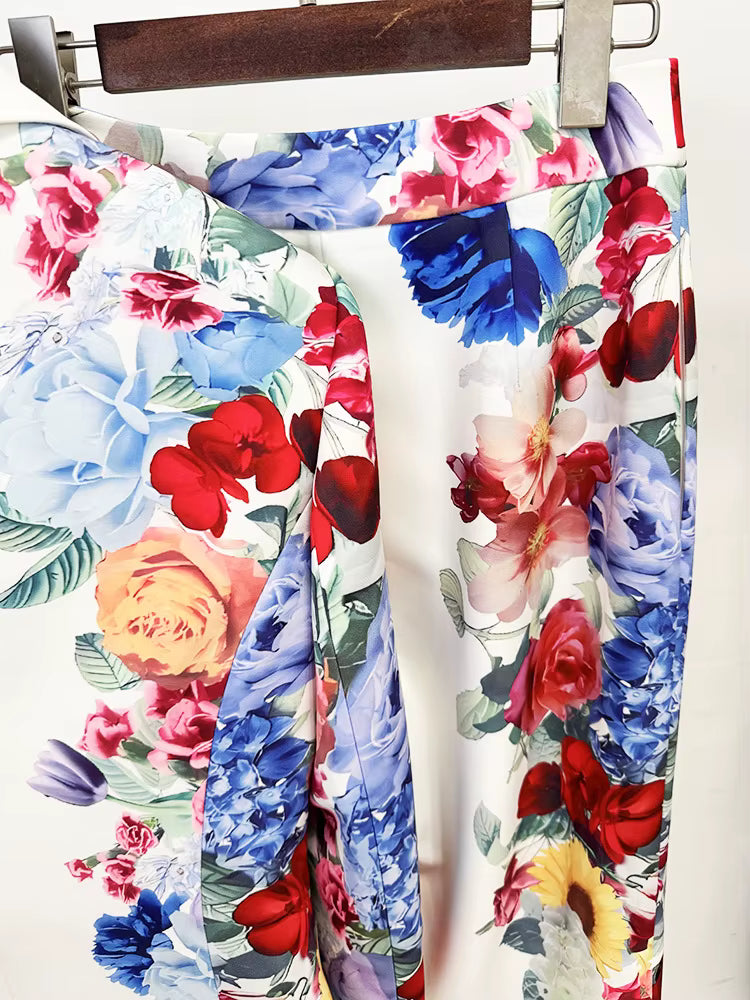 Juliette Bloom Floral Blazer & Wide-Leg Trouser Set