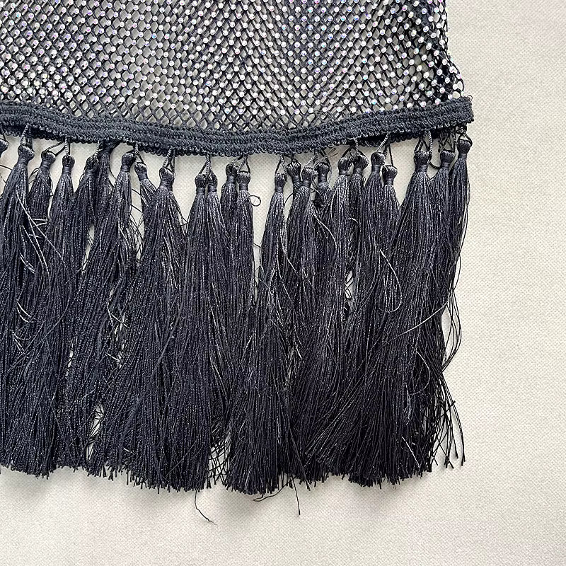 Noir Cascade Gown  Black Sleeveless