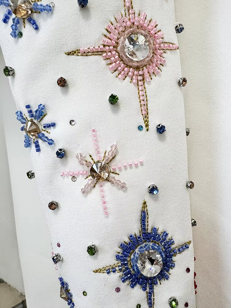 Celeste Noir Diamond Beaded Two-Piece Maxi Set