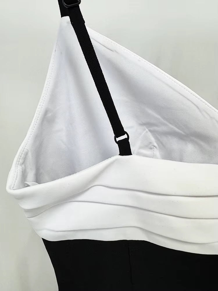 Diora Monochrome Slit Gown