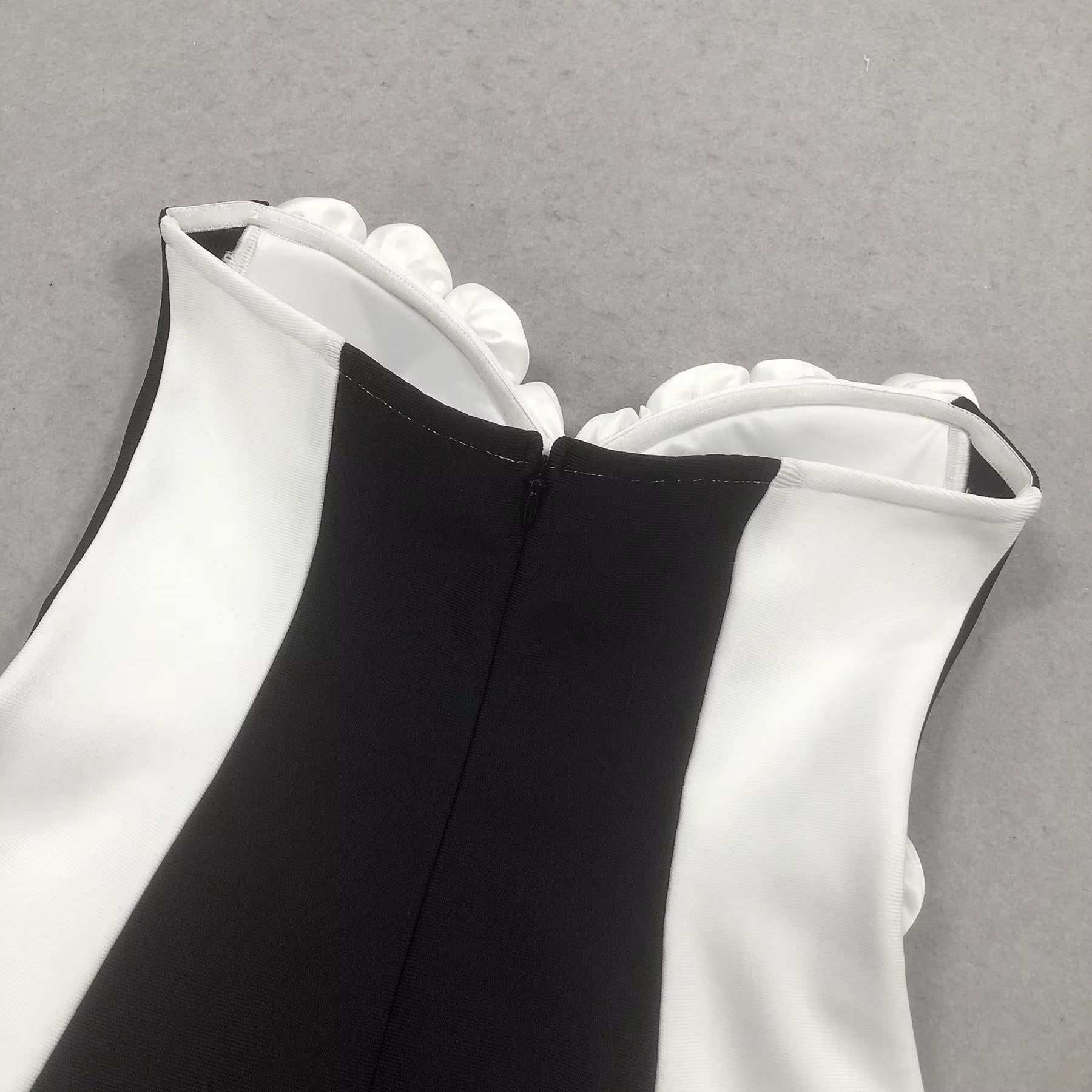 Strapless Floral Applique Mini Bandage Dress